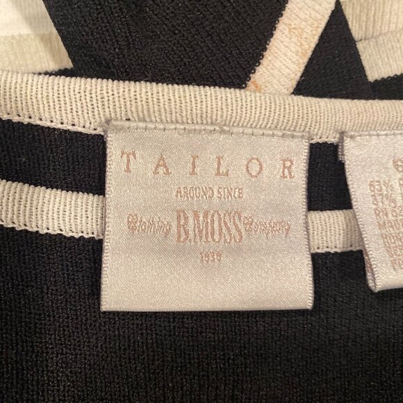 Women's Tailor B. Moss Black and White Long Sleeve Top - Size Small - Picture 5 of 6